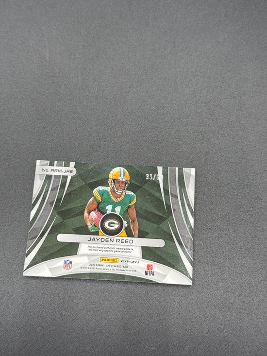 Panini Rising Rookie Jayden Reed Blue Green Yellow Trading Card - Picture 2 of 4